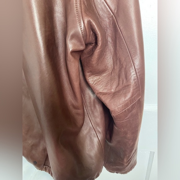 POLO RALPH LAUREN Luxury Brown Leather Jacket with Pockets - Picture 10 of 16